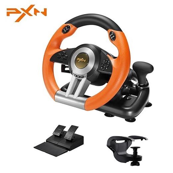 PXN V3II Racing Wheel with Pedals for PC & Consoles