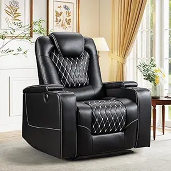 ANJ Recliner Chair with USB Ports & Cup Holders