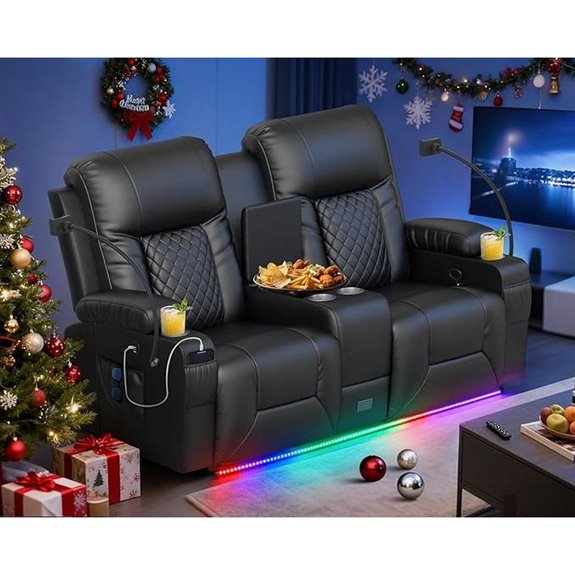 Reclining Loveseat Sofa with Console USB Storage