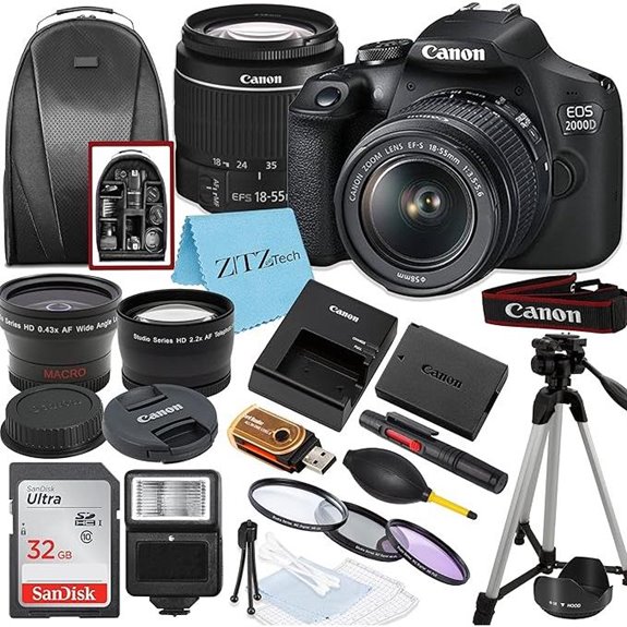 Canon EOS 2000D DSLR Camera Bundle (Renewed)