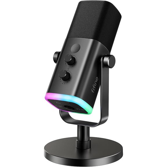 FIFINE USB/XLR Dynamic Microphone with RGB and Stand