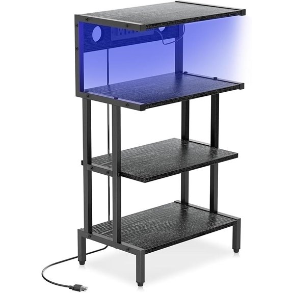 Aquzee 4-Tier Gaming Console Shelf with RGB Light