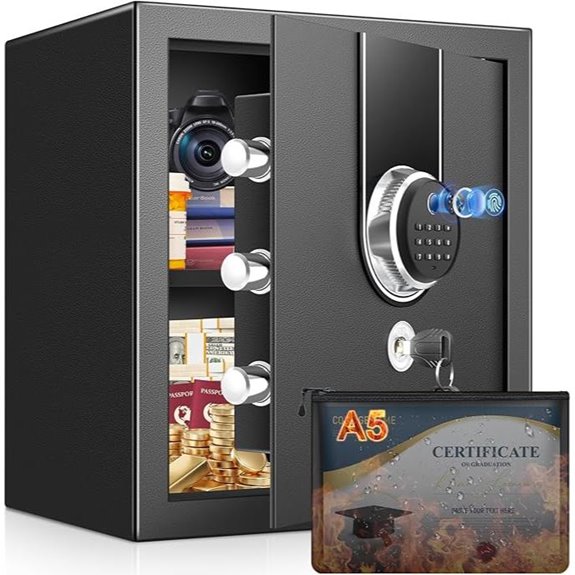 Biometric Fireproof Safe with Digital Keypad