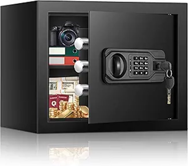 Fireproof Safe Box with Keypad and Removable Shelf