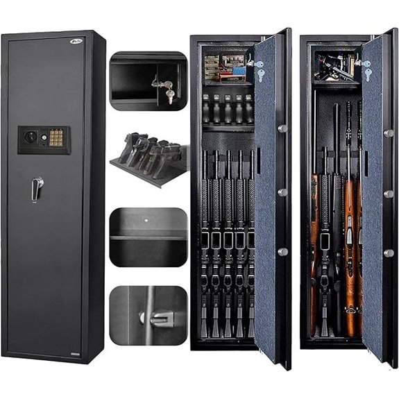 Large Rifle Safe with Quick Access & Lock Box