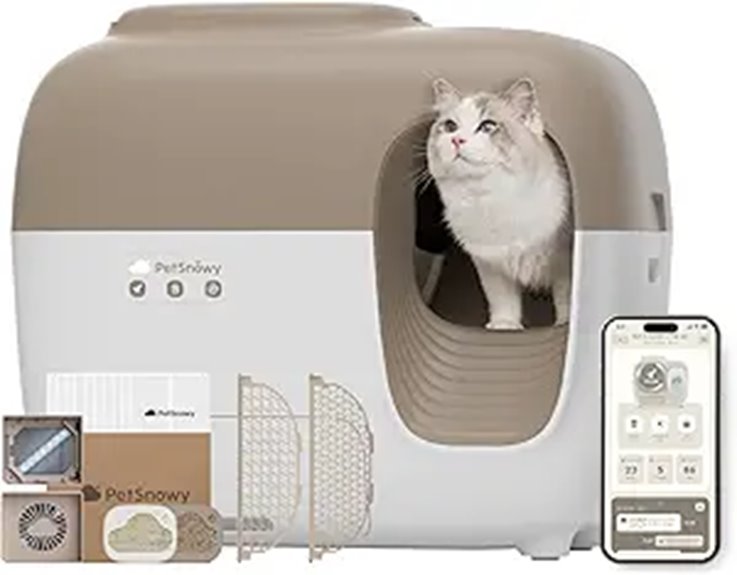 PetSnowy Self-Cleaning Cat Litter Box with APP Control