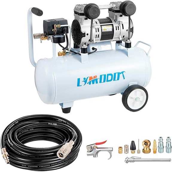 Quiet 5-Gallon Oil-Free Air Compressor with Accessories