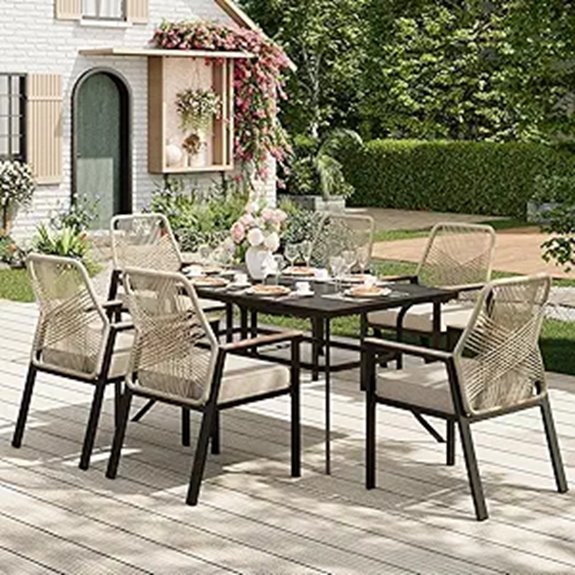 Outdoor 6-Piece Wicker Patio Dining Set
