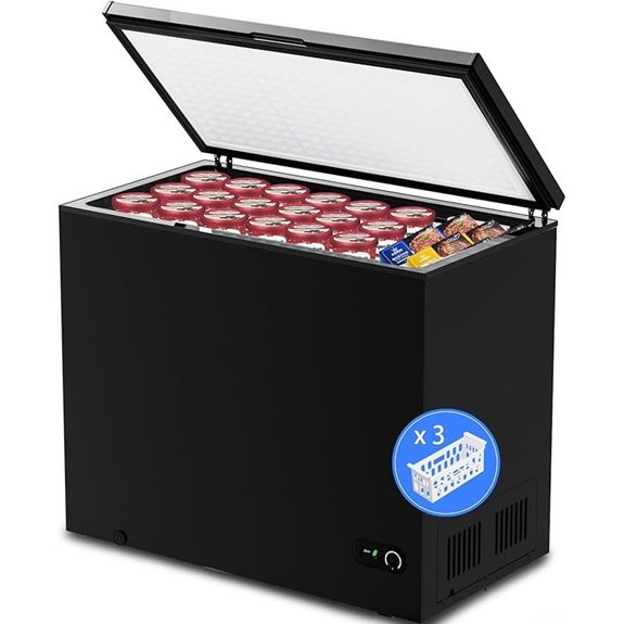 Kismile 7 cu ft Chest Freezer with Removable Basket
