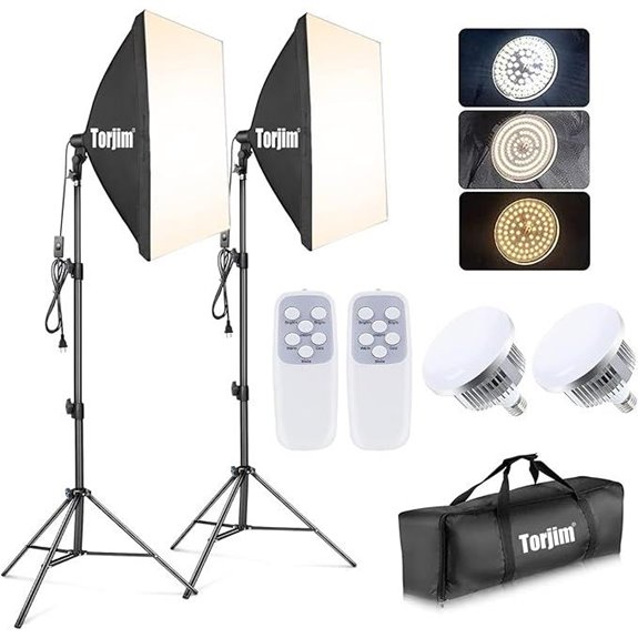 softbox lighting kit with remote
