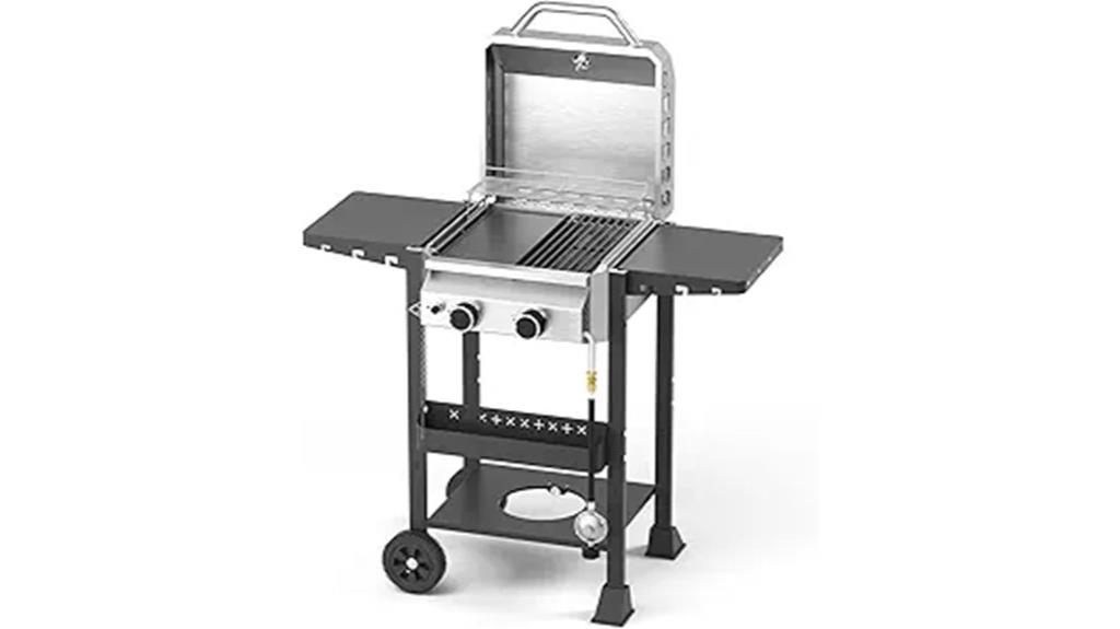 stainless steel 2 burner grill