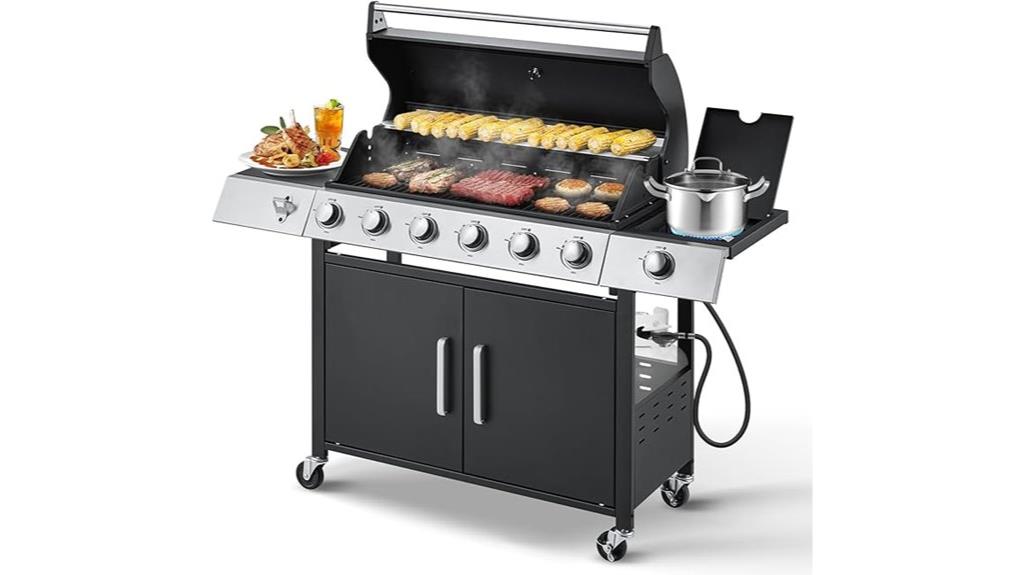 stainless steel 6 burner grill