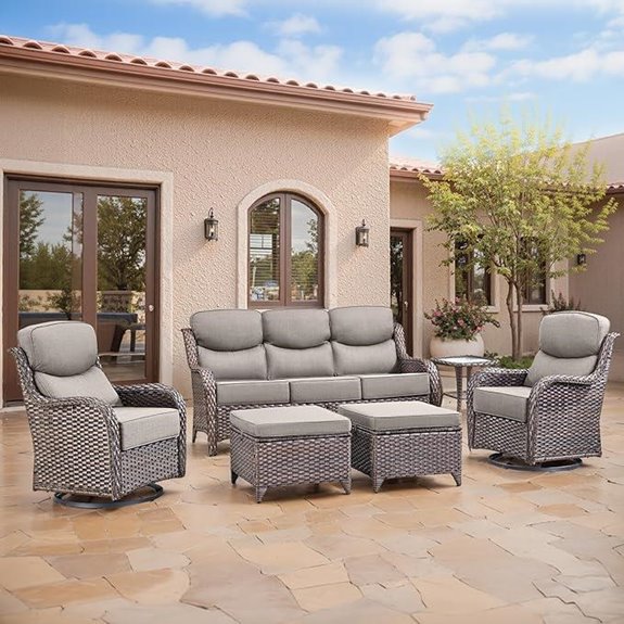 swivel cushioned patio set