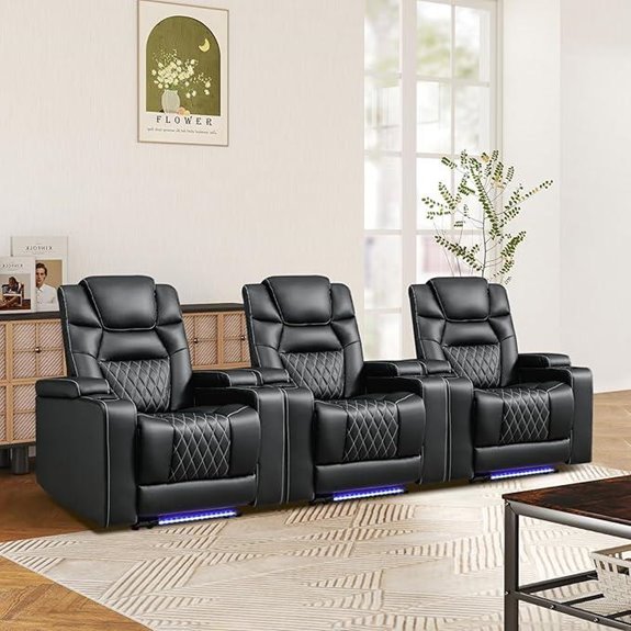 ANJ Power 3-Piece Home Theater Recliner Set