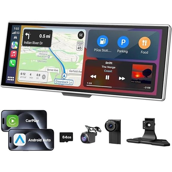 touchscreen dash cam display