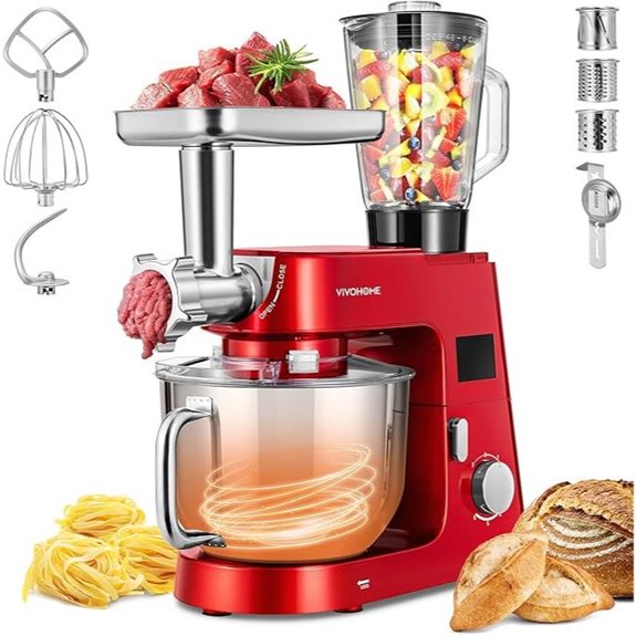 VIVOHOME 9-in-1 Kitchen Stand Mixer with Accessories