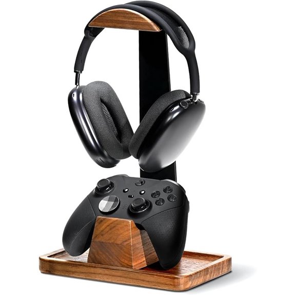 UPERGO Walnut Headset & Controller Stand for Desk