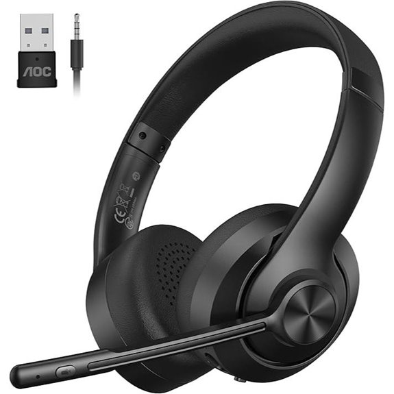 AOC Wireless Bluetooth Headset with Mic and Noise Canceling