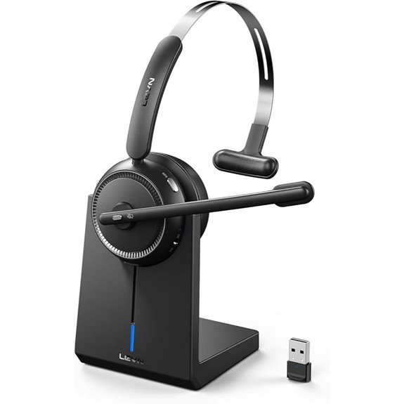 LEVN Wireless Bluetooth Headset with Mic and Noise Cancellation