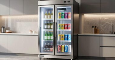 modern kitchen beverage storage