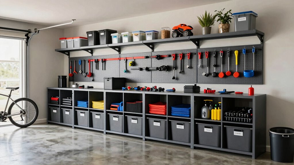 organized hierarchical garage storage