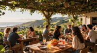 pleasant weather encourages outdoor dining