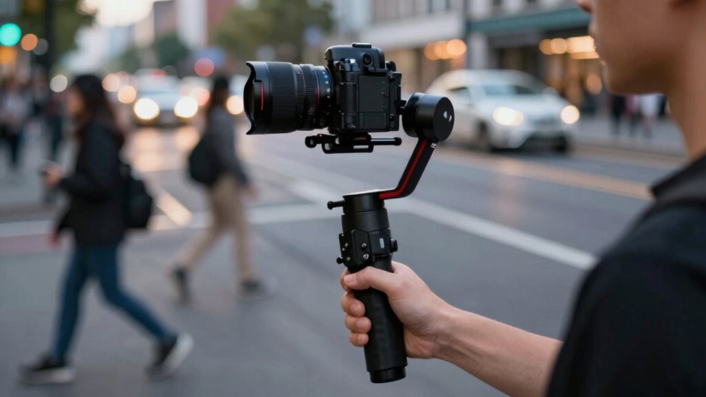 steady handheld camera footage