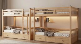 top bunk beds with storage