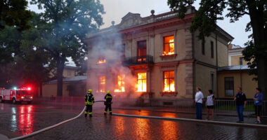 Major Fire Breaks Out At Historic St. Petersburg Mansion Slated For Conversion Into Luxury Housing